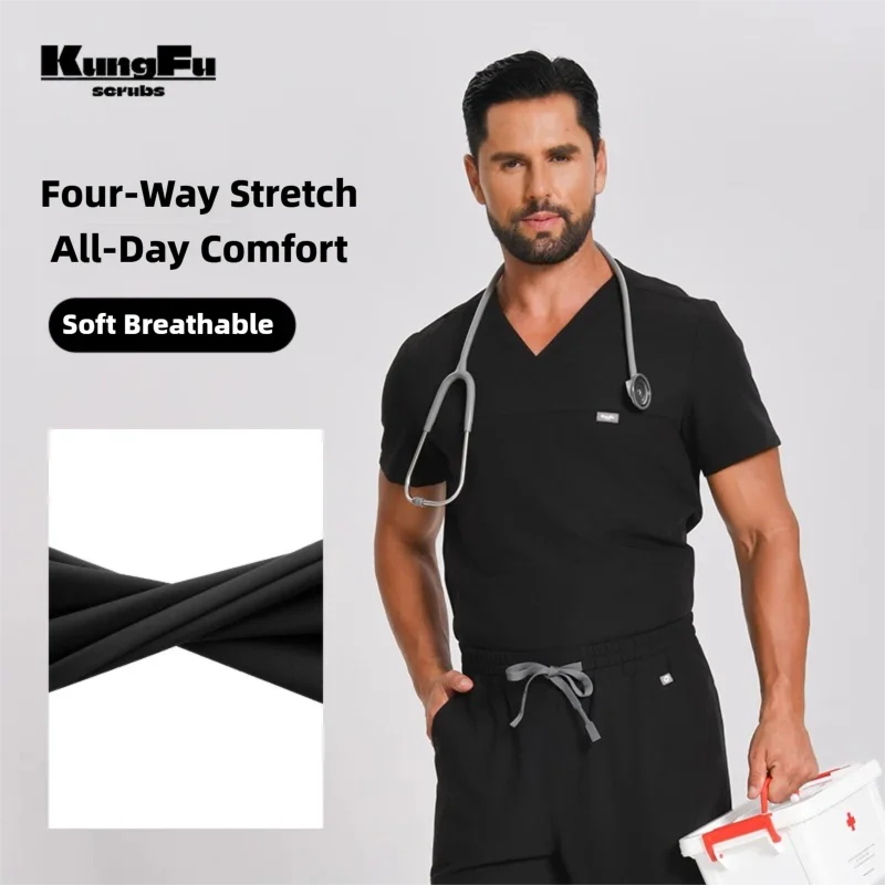 Medical Lab Uniform - KUNGFU SCRUBS Seragam Bedah Pria Atasan