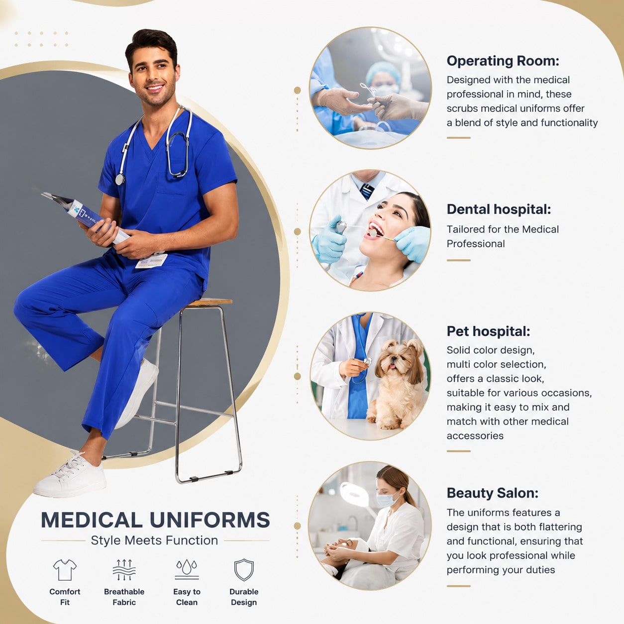 Seragam Kesehatan Unisex Pria  - Medical Lab Uniform ulasan dan harga