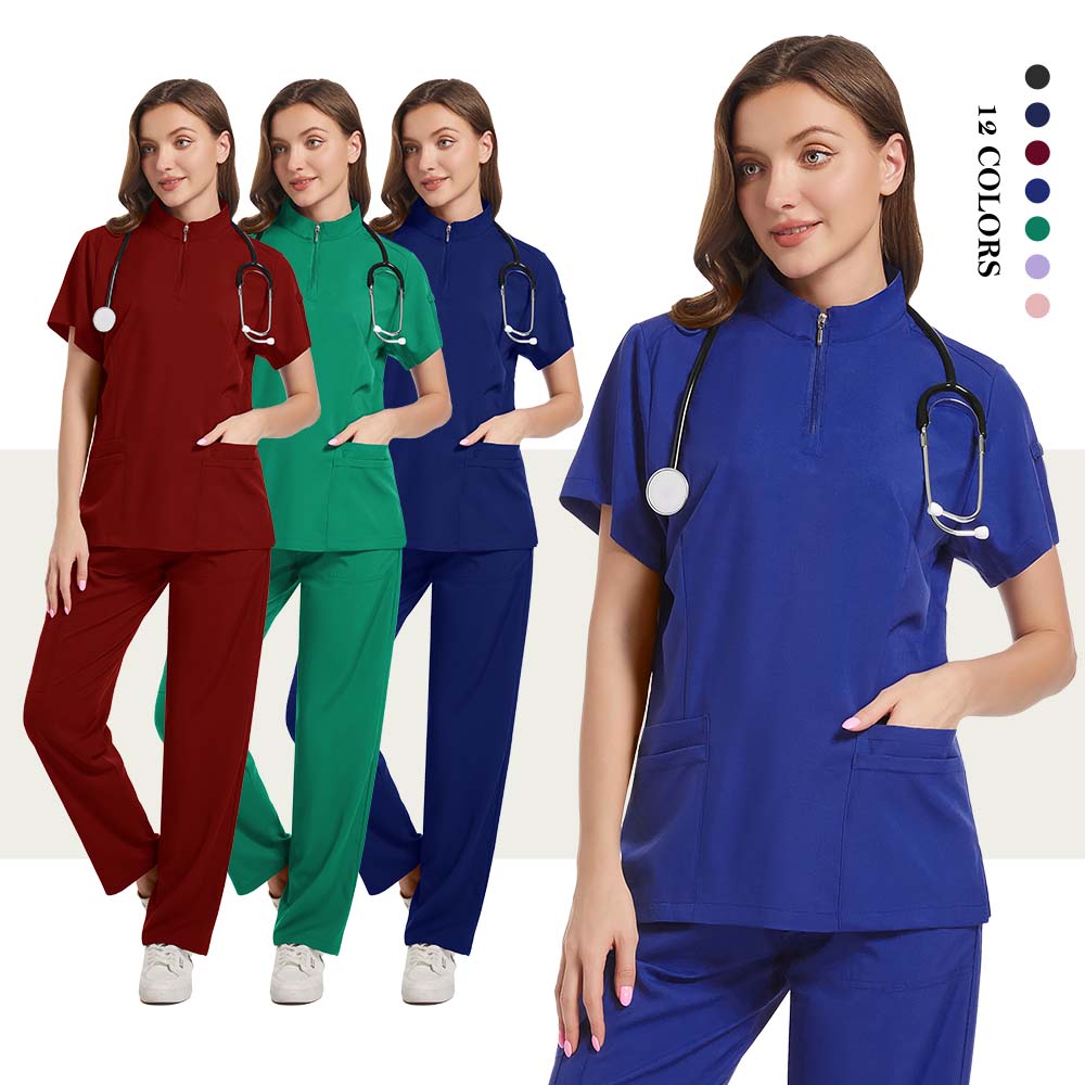 Set Scrub Wanita Bahan Stretch - Medical Lab Uniform ulasan dan harga